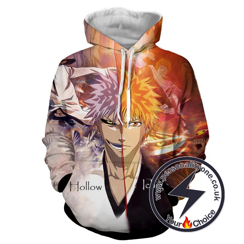 Hollow & Ichigo - Bleach 3D - Bleach Hoodies